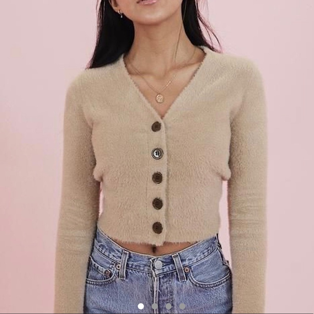 Cry Baby Brown fuzzy cardigan